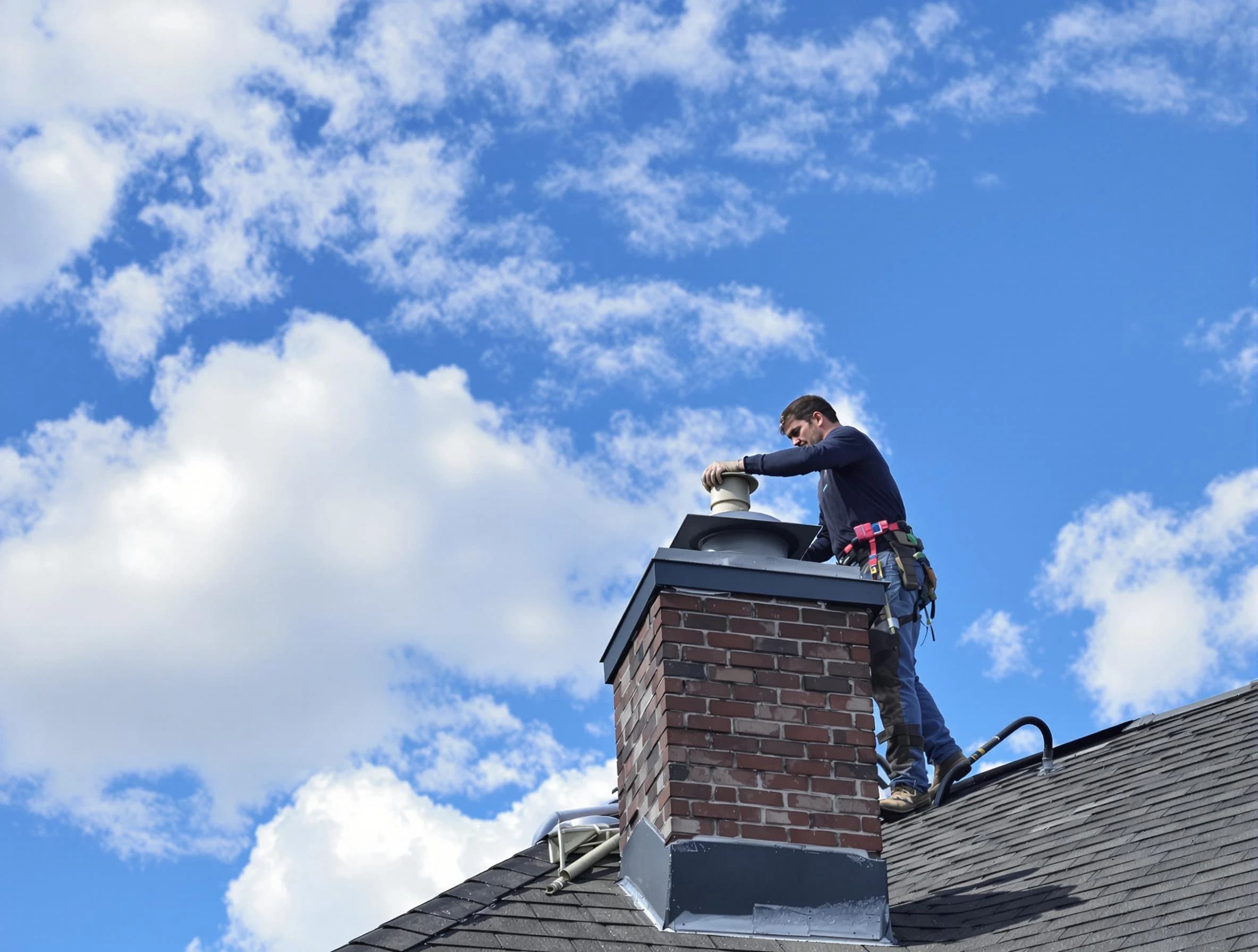Norcross Chimney Sweep installing a sturdy chimney cap in Norcross, GA