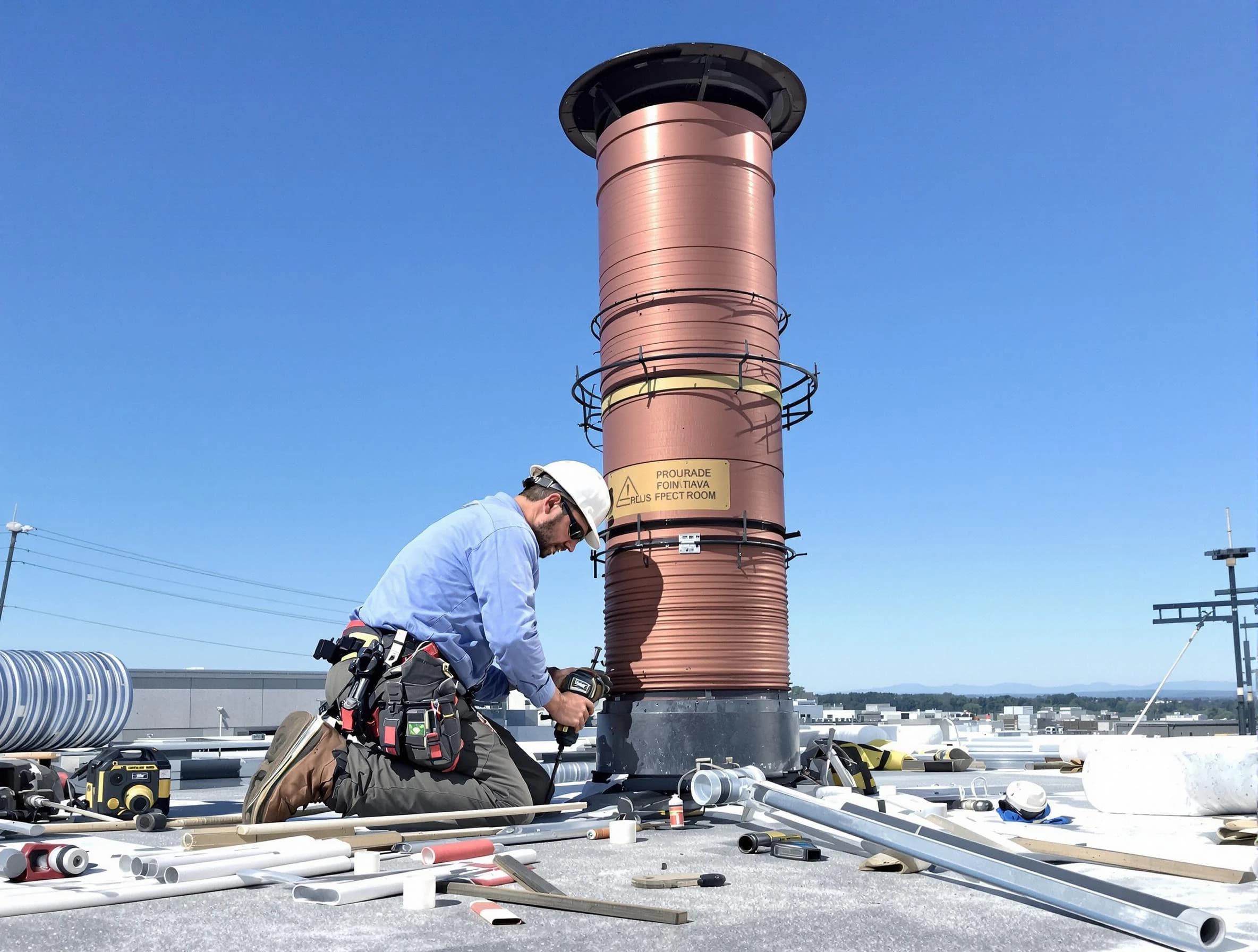 Installed chimney liner by Norcross Chimney Sweep in Norcross, GA