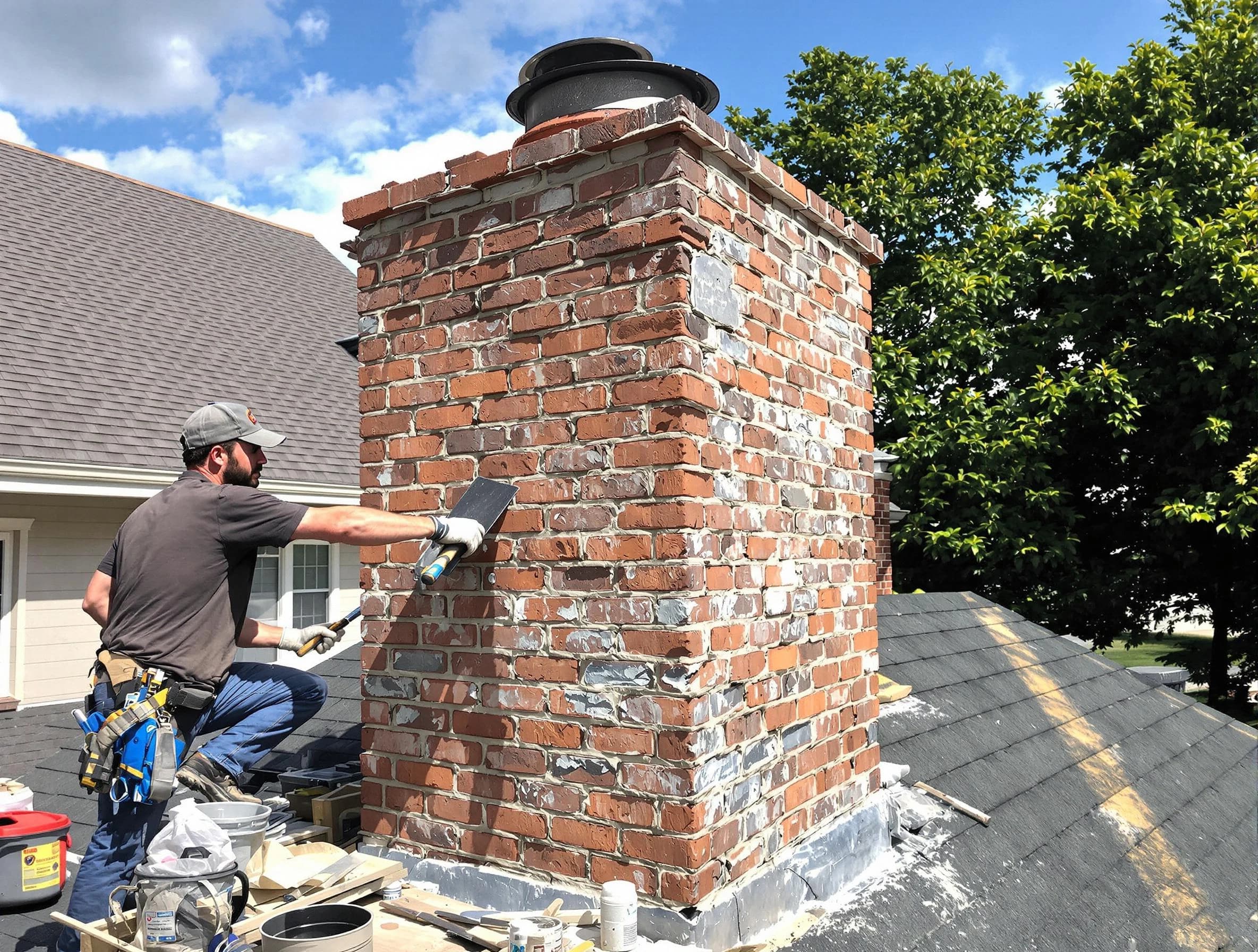 Completed chimney rebuild by Norcross Chimney Sweep in Norcross, GA