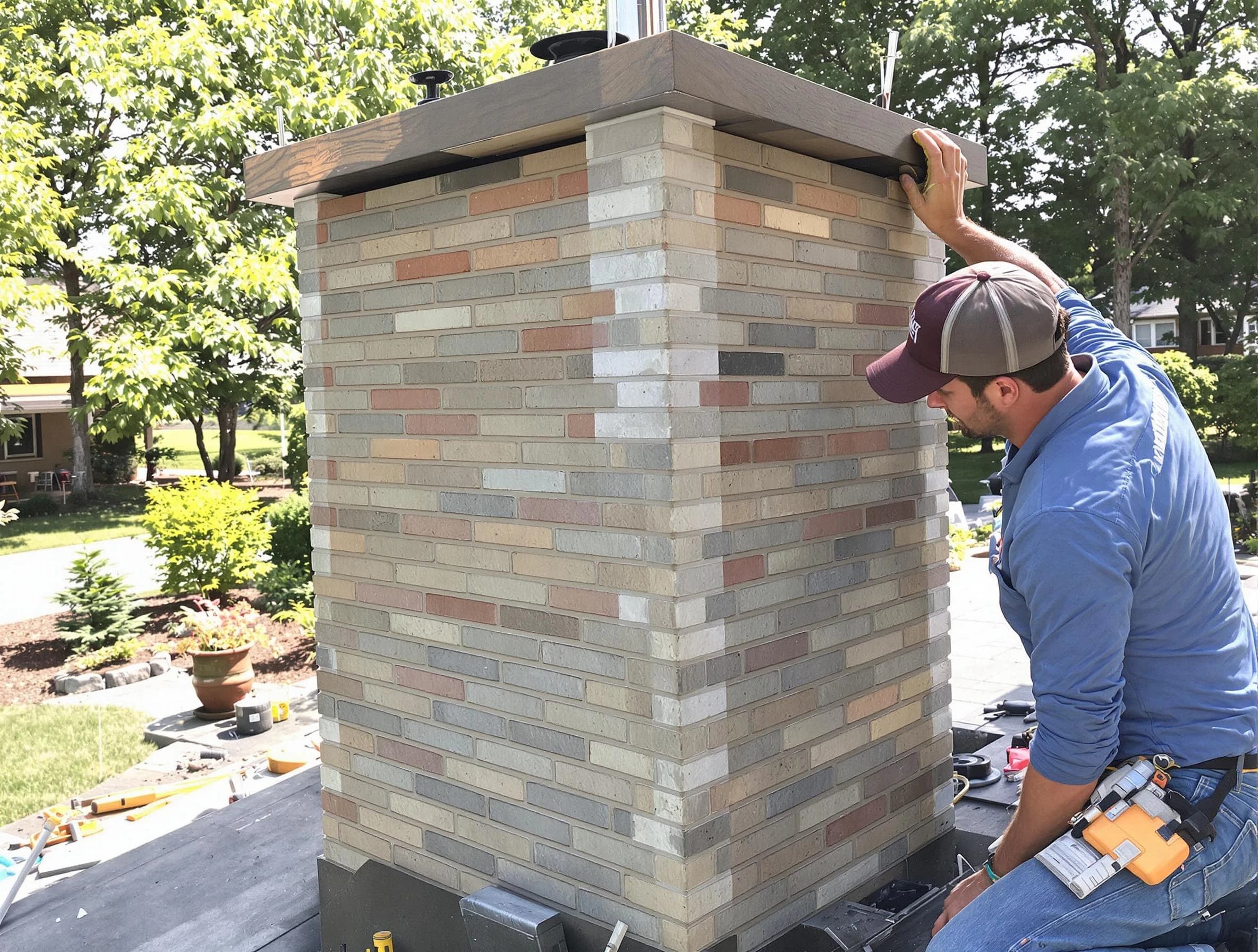 Norcross Chimney Sweep completing a modern chimney remodel in Norcross, GA
