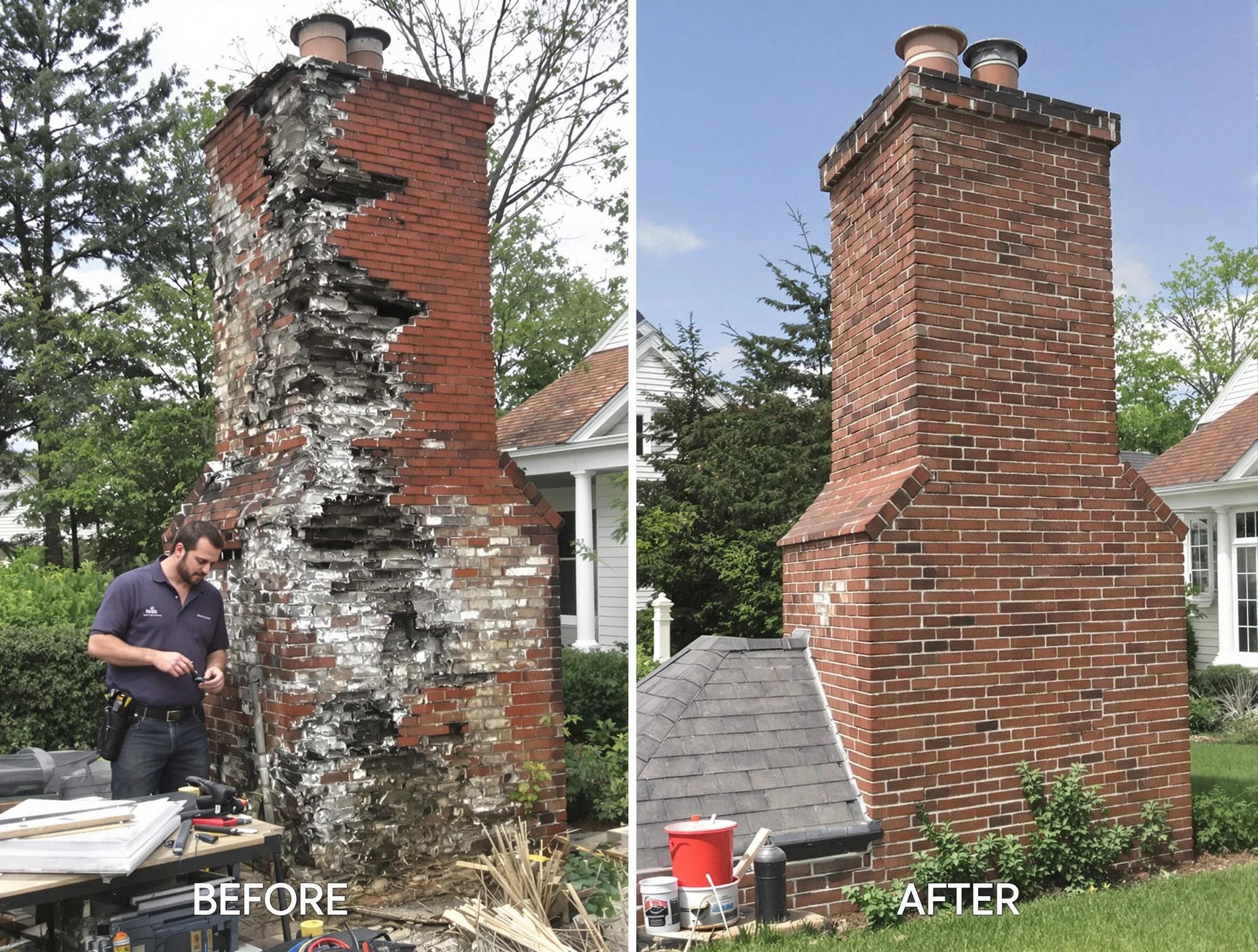 Norcross Chimney Sweep performing a full chimney restoration in Norcross, GA