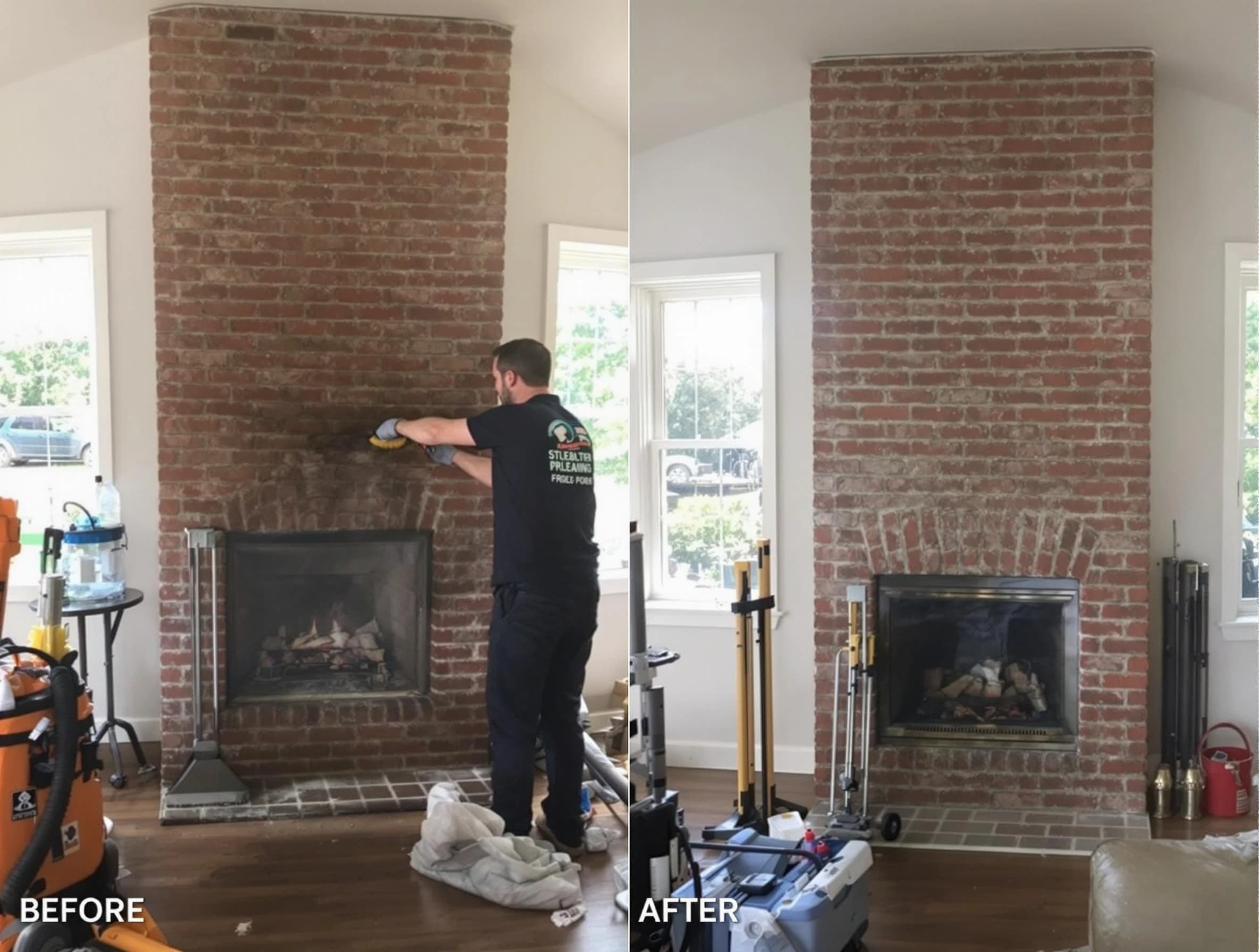 Finished chimney sweeping service by Norcross Chimney Sweep in Norcross, GA