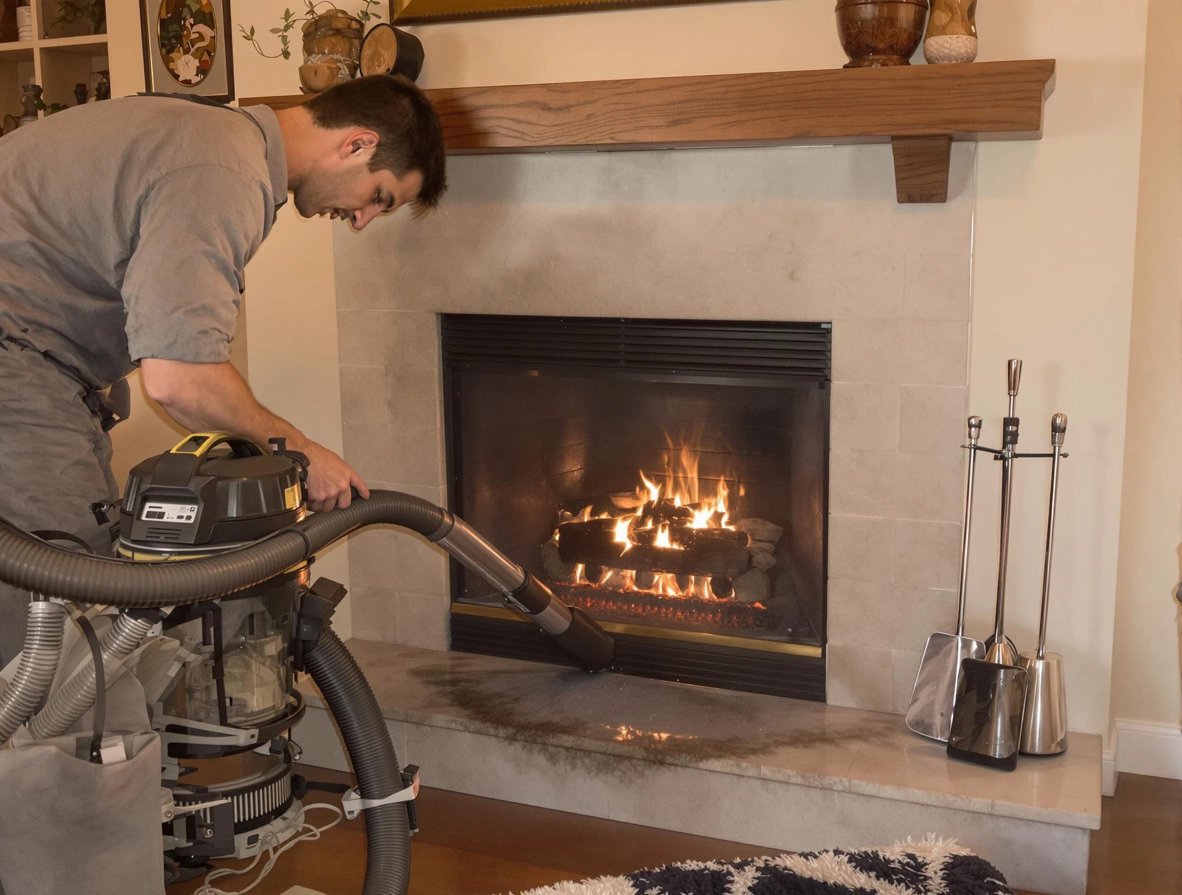 Routine fireplace upkeep by Norcross Chimney Sweep in Norcross, GA