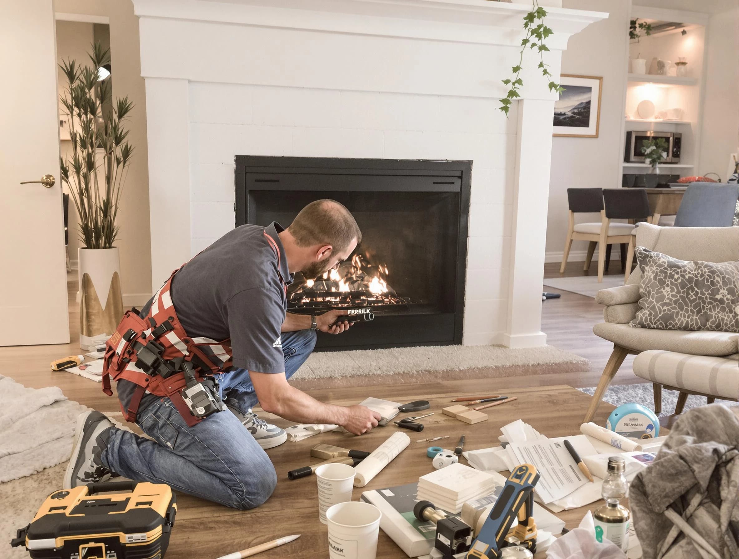 Norcross Chimney Sweep performing fireplace repair in Norcross, GA