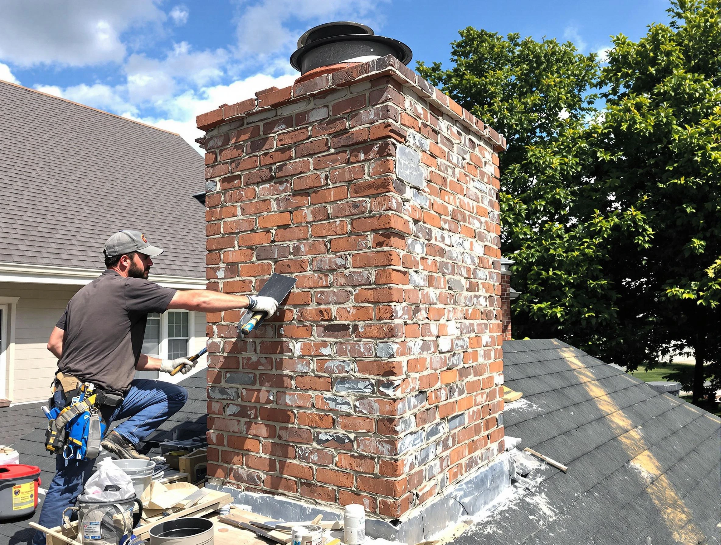 Completed chimney rebuild by Norcross Chimney Sweep in Norcross, GA