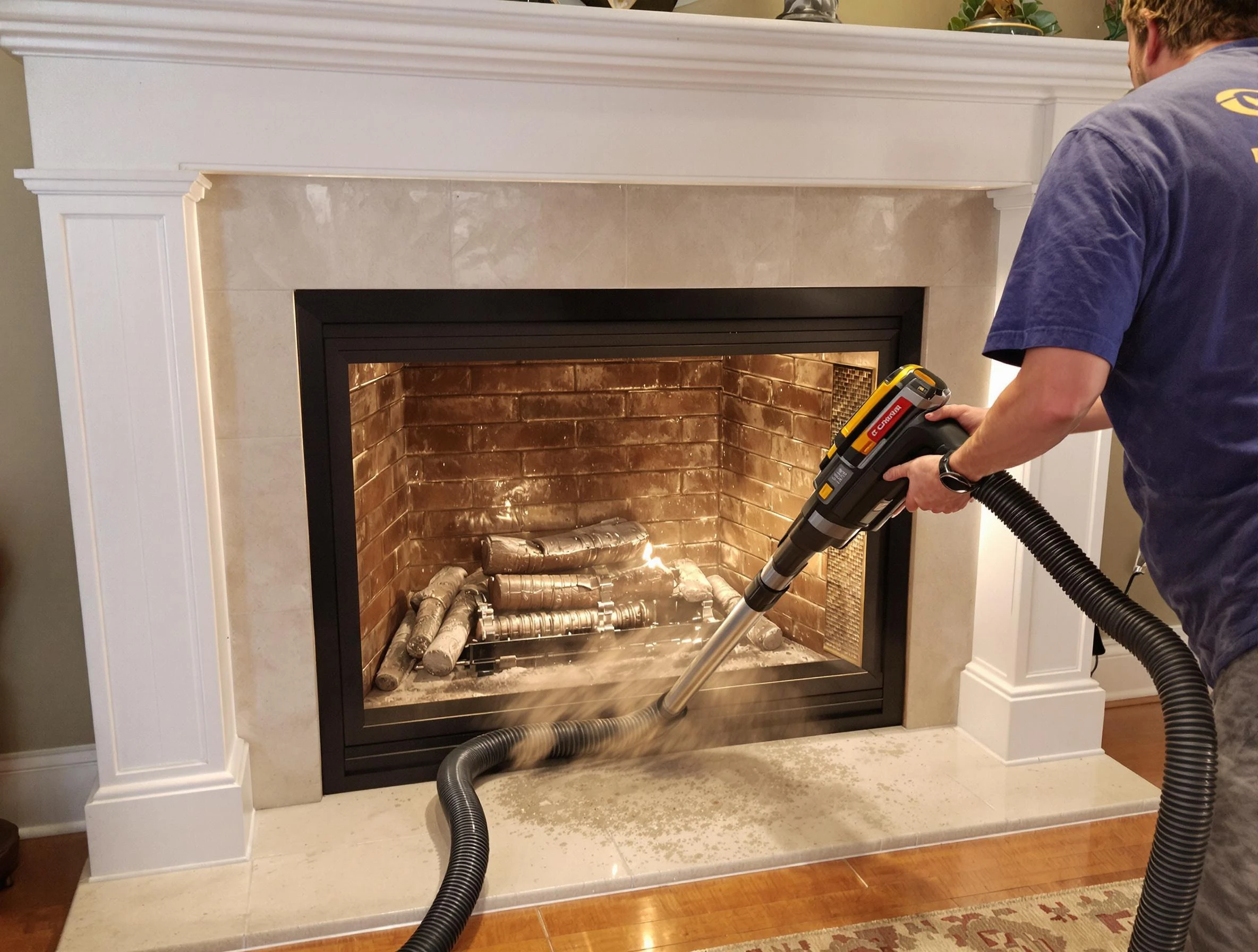 Fireplace cleaning performed by Norcross Chimney Sweep in Norcross, GA