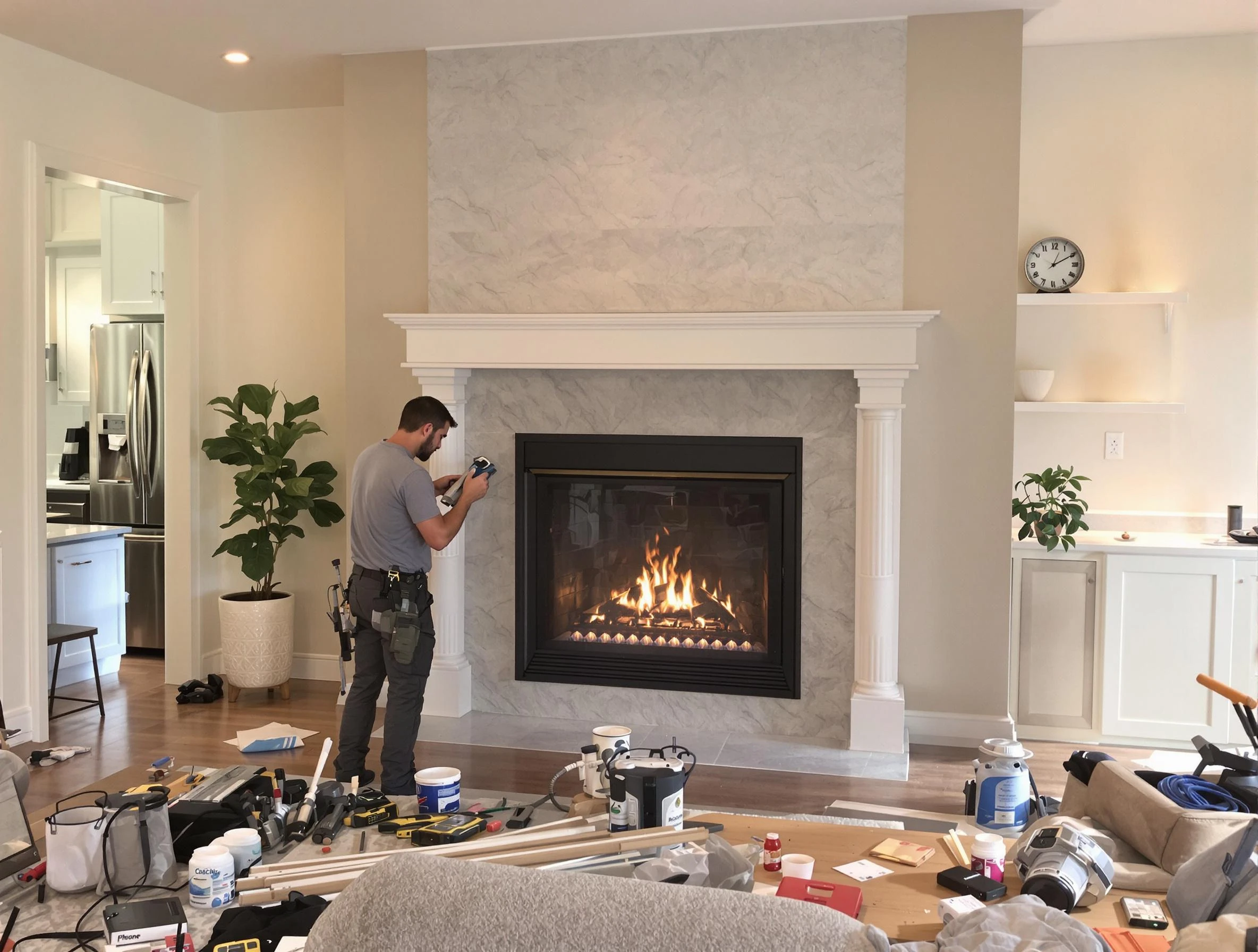 Newly installed fireplace by Norcross Chimney Sweep in Norcross, GA
