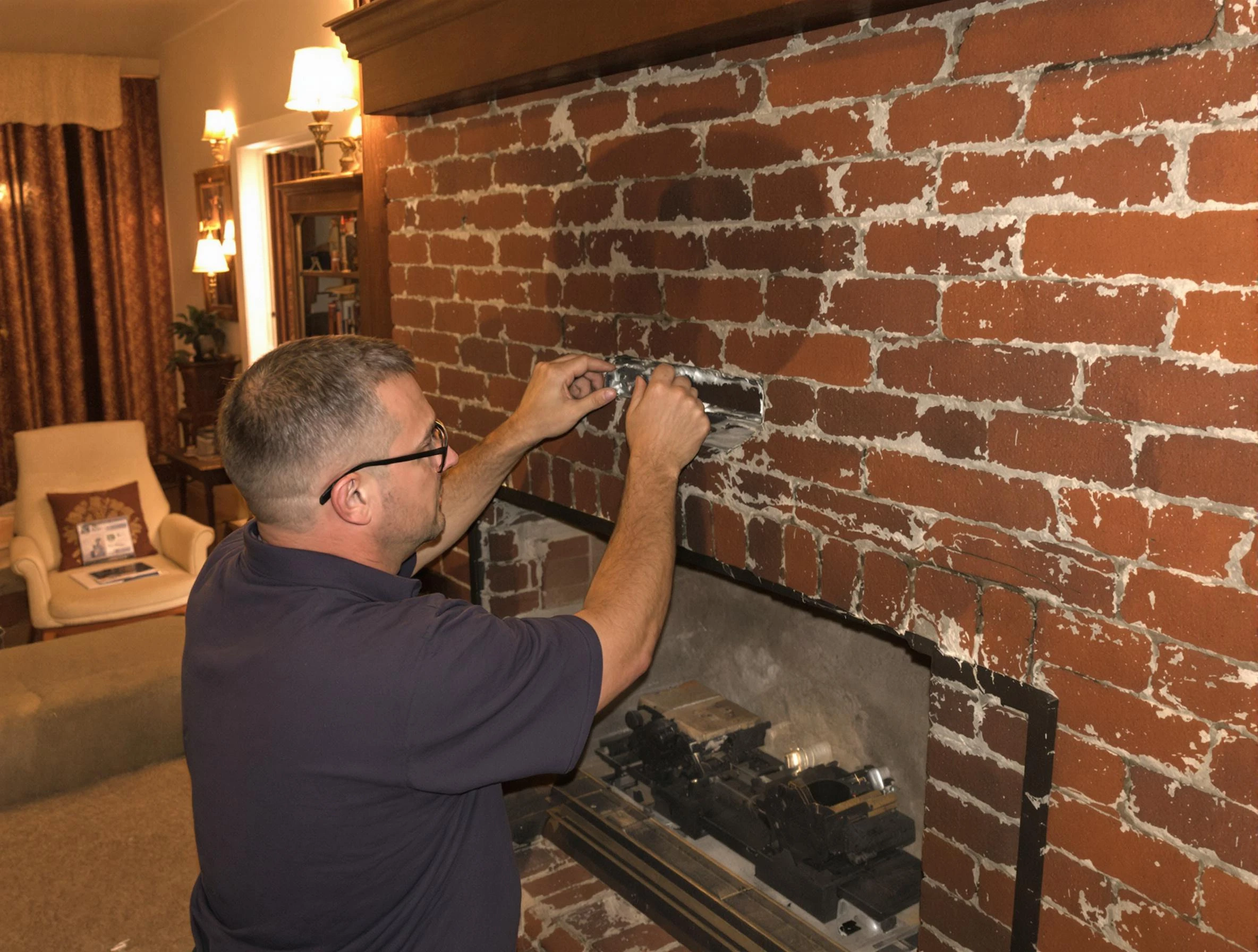 Norcross Chimney Sweep expert fixing a fireplace in Norcross, GA
